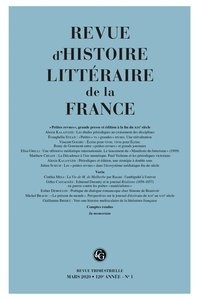Alain Génetiot - Revue d'histoire littéraire de la France N° 1, janvier-mars 2020 : Petites revues, grande presse et édition à la fin du XIXe siècle.