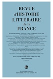 Alain Génetiot - Revue d'histoire littéraire de la France N° 3, septembre 2021 : .