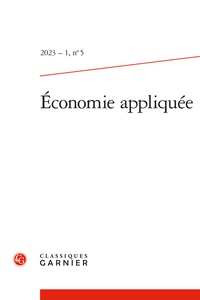 Jean-Paul Domin - Économie appliquée - 2023 - 1, n° 5 2023.