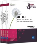  Collectif - Microsoft  Office (versions 2019 et office 365) - - Coffret en 4 volumes : Word, Excel, Powerpoint et Outlook.