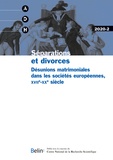  Belin - Annales de Démographie Historique N° 2/2020 : Séparations et divorces - Désunions matrimoniales dans les sociétés européennes, XVIIe-XXe siècle.