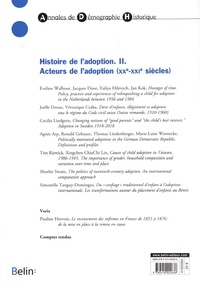 Annales de Démographie Historique N° 2/2021 Histoire de l'adoption. Volume 2, Acteurs de l'adoption (XXe-XXIe siècles)