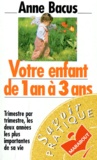 Anne Bacus - Votre Enfant De 1 An A 3 Ans.