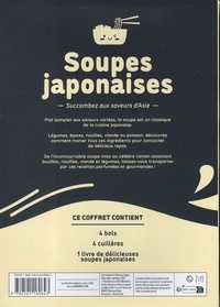 Coffret soupes japonaises. Contient : 4 bols, 4 cuillères et 1 livre de recettes