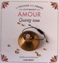 Françoise Vauzeilles - Le kit bracelet amour. Quartz rose - Pack avec 1 perle ronde en quartz rose, 2 petites perles dorées, 70 cm de coton ciré, 1 livre d'explications.