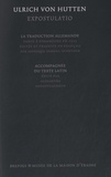 Alexandre Vanautgaerden - Expostulatio - La traduction allemande accompagnée du texte latin.