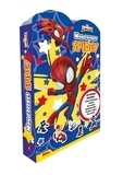  Marvel et  Disney Junior - Mon coffret Spidey - Avec 1 livre, 3 décors, des stickers repositionnables, 6 crayons et des tattoos.