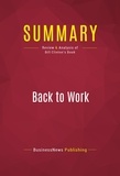 Publishing Businessnews - Summary: Back to Work - Review and Analysis of Bill Clinton's Book.