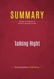 Publishing Businessnews - Summary: Talking Right - Review and Analysis of Geoffrey Nunberg's Book.