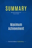 Publishing Businessnews - Summary: Maximum Achievement - Review and Analysis of Tracy's Book.