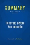Publishing Businessnews - Summary: Renovate Before You Innovate - Review and Analysis of Zyman's Book.