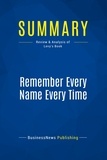  BusinessNews Publishing - Remember Every Name Every Time - Review and Analysis of Levy's Book.