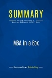 Publishing Businessnews - Summary: MBA in a Box - Review and Analysis of Kurtzman, Rifkin and Griffith's Book.