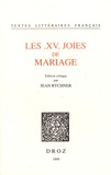 Jean Rychner - Les XV joies de mariage.