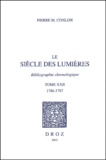 Pierre M. Conlon - Le siècle des Lumières - Bibliographie chronologique Tome 22, 1786-1787.