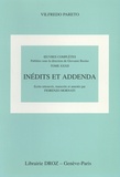 Vilfredo Pareto - Oeuvres complètes - Tome 32, Inédits et addenda.