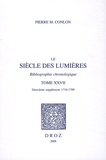 Pierre M. Conlon - Le siècle des Lumières - Bibliographie chronologique Tome 27, Deuxième supplément 1716-1789.