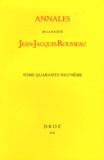 Jacques Berchtold - Annales de la Société Jean-Jacques Rousseau - Tome 49.