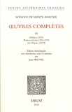 Scévole de Sainte-Marthe - Oeuvres complètes - Tome 3, "Opéra 1575" Publications 1575-1578, Les Oeuvres (1579).