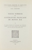 Paul Aebischer - Textes norrois et littérature française du Moyen Age - Tome 2, La première branche de la Karlamagnus saga.