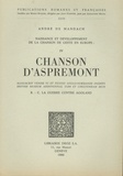 André de Mandach - Naissance et développement de la chanson de geste en Europe - Volume 4, Chanson d'Aspremont (B.-C.) La guerre contre Agoland.