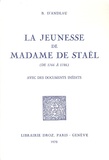 Béatrix d' Andlau - La jeunesse de Madame de Staël (de 1766 à 1786).