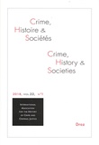 Paul Lawrence - Crime, histoire et sociétés Volume 22 N° 1/2018 : .