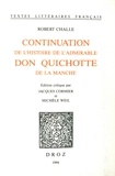 Robert Challe - Continuation de l'histoire de l'admirable Don Quichotte.