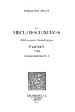 Pierre M. Conlon - Le Siècle des Lumières - Bibliographie chronologique Tome 24, 1789.