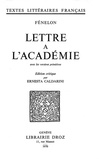 Nelon F - Lettre à l'Académie - Avec les versions primitives.