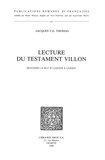 Jacques t.e. Thomas - Lecture du Testament Villon : Huitains I à XLV et LXXVIII à LXXXIV.