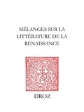  XXX - Mélanges sur la littérature de la Renaissance - À la mémoire de V.-L. Saulnier.