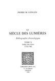 Pierre M. Conlon - Le Siècle des Lumières - Bibliographie chronologique Tome 10, Index des titres 1716-1760.