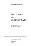 Théodore de Bèze - Du droit des magistrats.