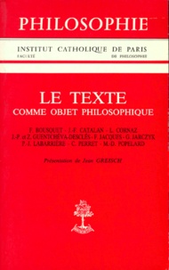  Gallimard loisirs - Le Texte comme objet philosophique.