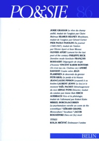 Jorie Graham et Pier Paolo Pasolini - Po&sie N° 86, 4e trimestre 1998 : .