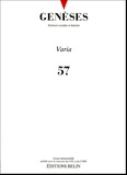 Vincent Chambarlhac et Gwenaële Rot - Genèses N° 57 : Varia.