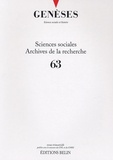  CNRS - Genèses N° 63 : Sciences sociales, Archives de la recherche.
