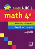 Jean-Louis Boursin - Maths 4e - Résumés de cours, exercices corrigés.