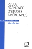 Nathalie Caron - Revue Française d'Etudes Américaines N° 116, 2e trimestre : Miscellanées.