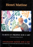 Henri Matisse - Écrits et propos sur l'art.