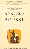 Francine Batailler et Alain Schifres - Analyses de presse.