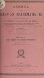 Henri Dulac et  Académie des sciences de Paris - Points singuliers des équations différentielles.