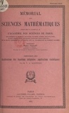 Vladimir Aleksandrovič Kostitzin et  Académie des sciences de Paris - Applications des équations intégrales - Applications statistiques.