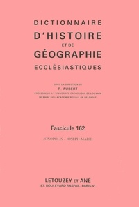 Roger Aubert - Dictionnaire d'histoire et de géographie ecclésiastiques - Fascicule 162, Jonopolis - Joseph-Marie.