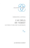 Emmanuel Levinas - L'au-delà du verset - Lectures et discours talmudiques.