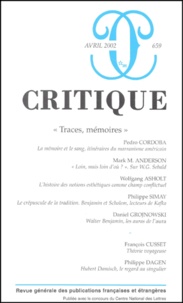  Collectif - Critique N° 659 Avril 2002 : Traces, Memoires.