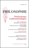  Collectif - Philosophie N° 74 Juin 2002 : Néokantismes et phénoménologies.