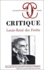  Collectif - Critique N° 668-669 Janvier-Fevrier 2003 : Louis-Rene Des Forets.