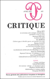  Collectif - Critique N° 683 Avril 2004 : .